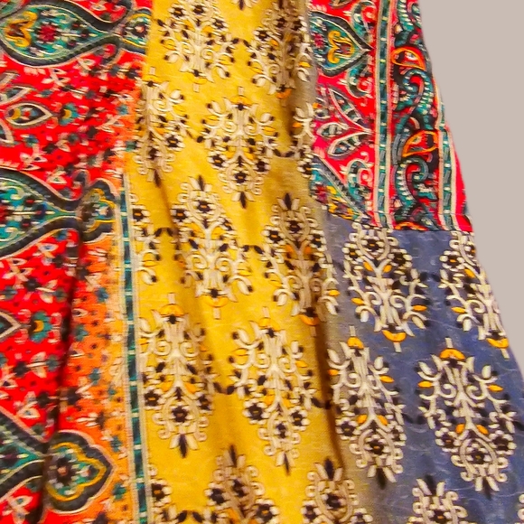 KARMA Hwy Silky Relaxed Palazzo Jumper Ombre Red/Grn NWT OS - Picture 4 of 9